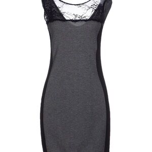 Kaos Elegant Black and Gray Mini Dress